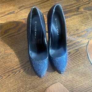 Michael Women's Sparkling sequence  Navy Heels Sz 8